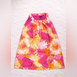Eliza J Floral Shift Dress Pink Yellow Sleeveless Plus Size 24W